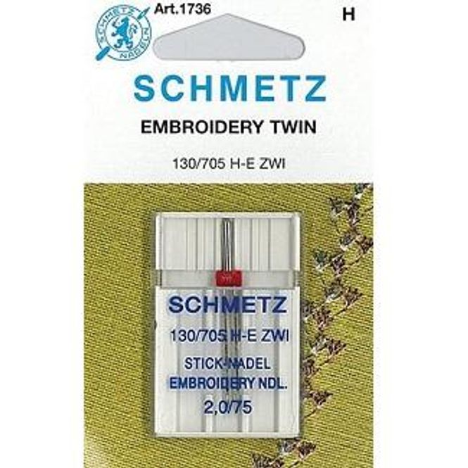 Hovedbilde (23F36) Nåler Tvillingnål 75 2,0mm H-E ZWI broderi 130/705