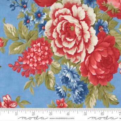 Belle Isle - Cabbage Roses - Sky 14920-14