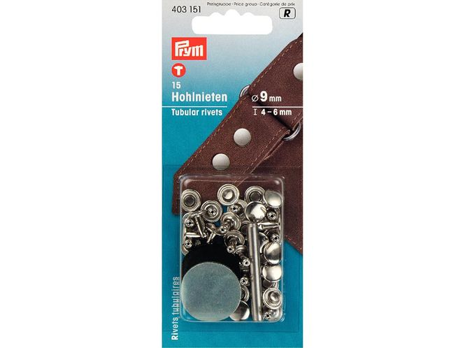 Hovedbilde Prym Nagler rørformet 9mm brass silver, 403151