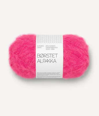 Børstet Alpakka Hot Pink 4518