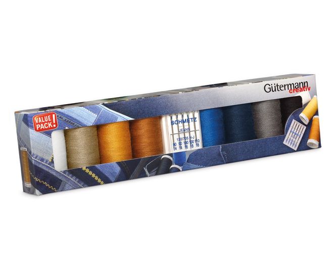 Hovedbilde Gütermann trådsett denim 100m + Schmetz jeansnåler 734564