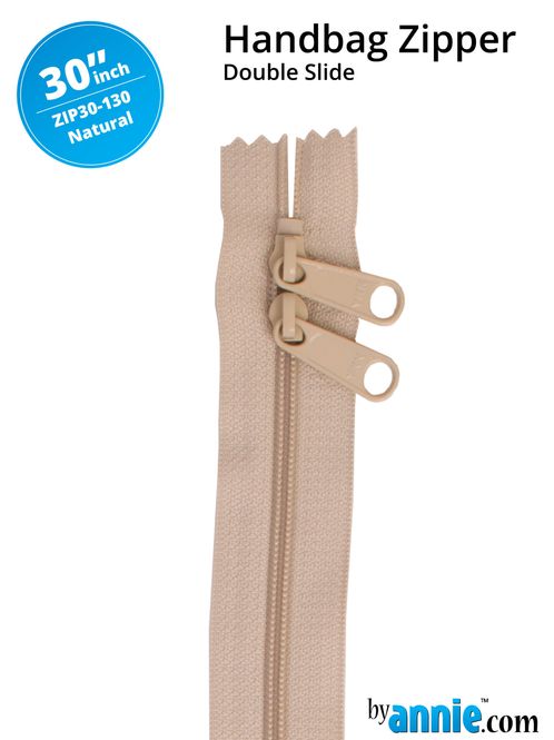 Hovedbilde By Annie Handbag Zipper NATURAL double slide,30