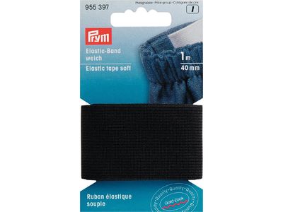 Prym elastikk sort 40mm 955397