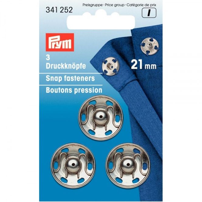Hovedbilde Prym Trykkknapper, 21mm, Sølv, 341252