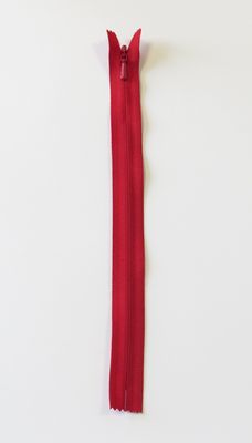 YKK 4MM USYNLIG, FAST Rød 23 CM