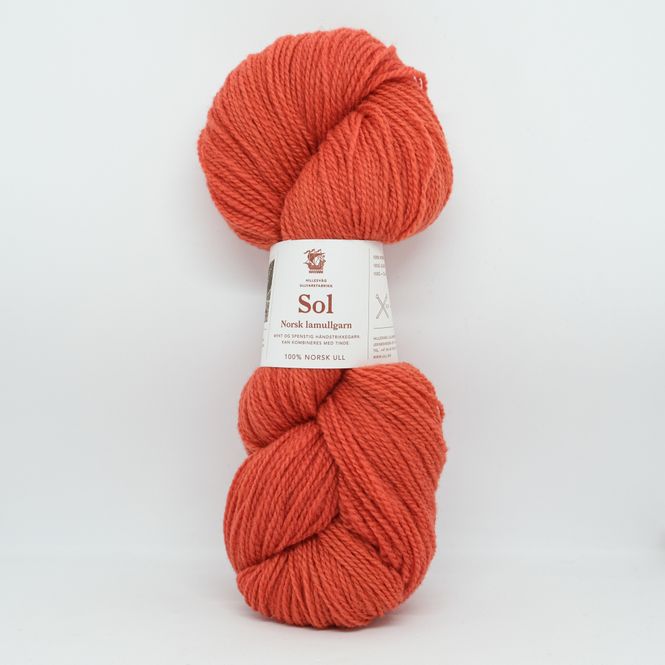 Hovedbilde Sol lamullgarn, rødlig orange 405