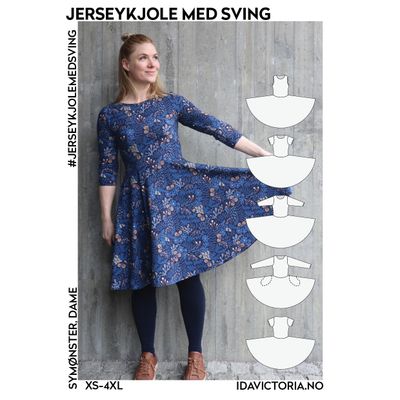 JERSEYKJOLE MED SVING str. xs-4xl
