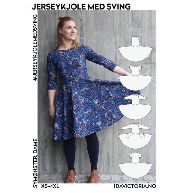 Hovedbilde JERSEYKJOLE MED SVING str. xs-4xl