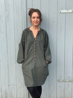 Børstet bomull/flanell, mørk blå melert, 082214-001597