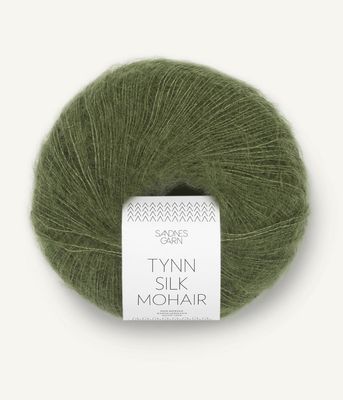 9062 Tynn Silk Mohair Olivengrønn