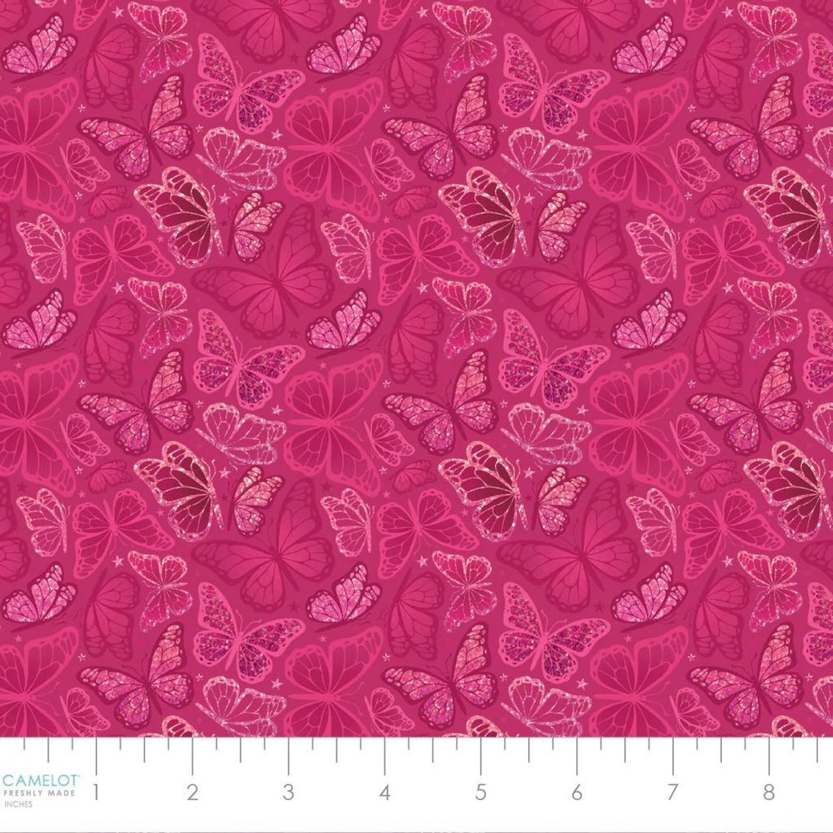 Disco Queen shimmering butterflies dark pink, 55240808-01