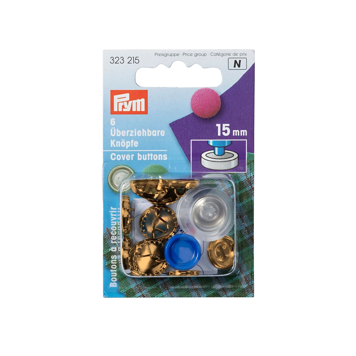 Prym Overtrekksknapp 15mm 323215