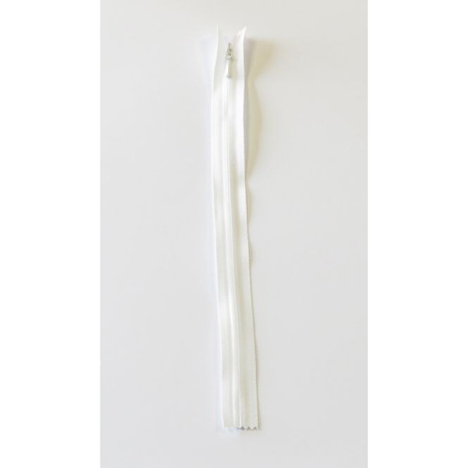 Hovedbilde Hvit - 4mm Usynlig fast glidelås 60cm