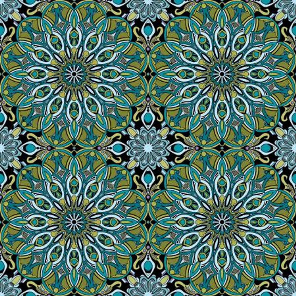Benartex Wordly mandala Turkis 16518-84