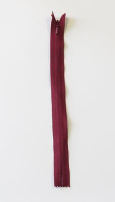 Burgunder - 4mm Usynlig fast glidelås 45cm