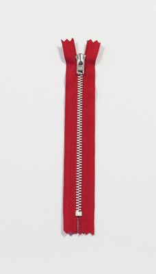 Rød - 4mm fast metall glidelås 6cm 4422-06-519