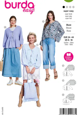 5632 - Burda - bluse m/ knyting
