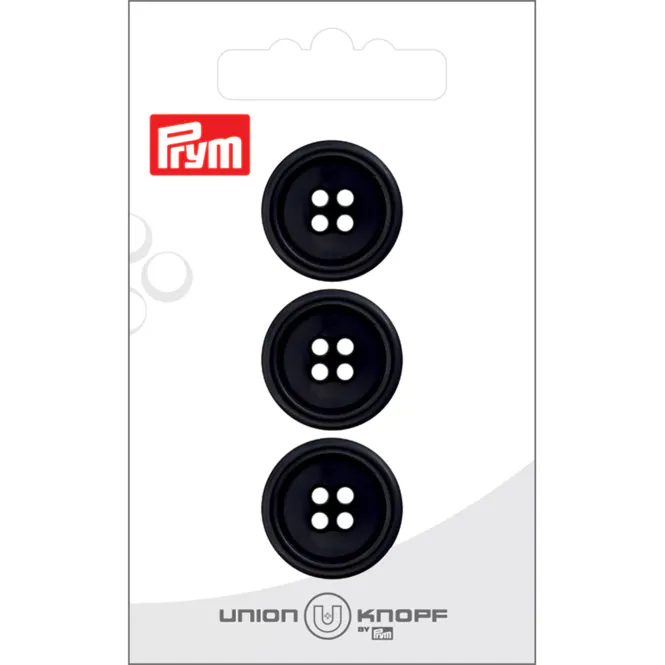Hovedbilde Prym Knapper 13001 - 4-hull 20mm 80 Sort - 3stk