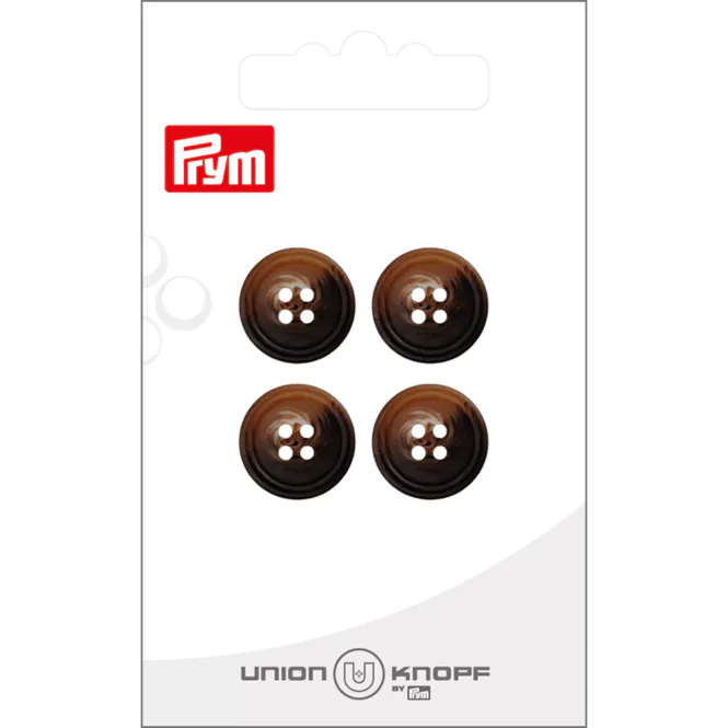 Hovedbilde Prym Knapper 13001 - 4-hull 15mm 201 Mellombrun - 4stk