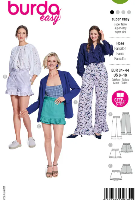 Hovedbilde 5631 - Burda - Bukse & shorts m/ rynkekappe