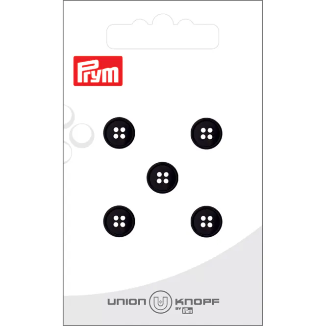 Hovedbilde Prym Knapper 39948 - 4-hull 9mm 80 Sort - 5stk