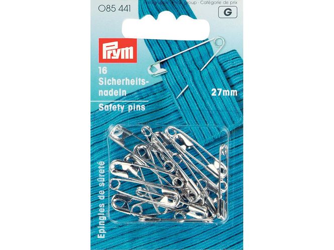 Hovedbilde Prym Sikkerhetsnåler 27mm - Sølv - 16stk 85441