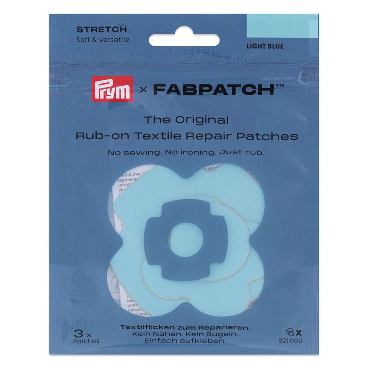 Prym x FabPatch Reparasjonslapp STRETCH - Lyseblå - 3stk
