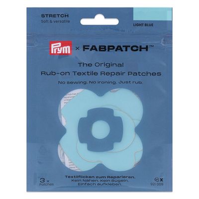 Prym x FabPatch Reparasjonslapp STRETCH - Lyseblå - 3stk