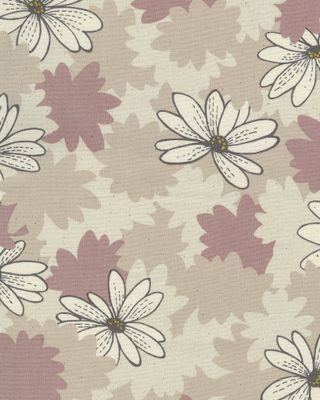 KOKKA Beige canvas med hvite og rosa blomster