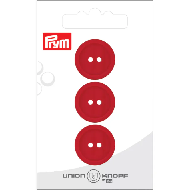 Hovedbilde Prym Knapper 453066 - 2-hull 20mm 48 Rød - 3stk