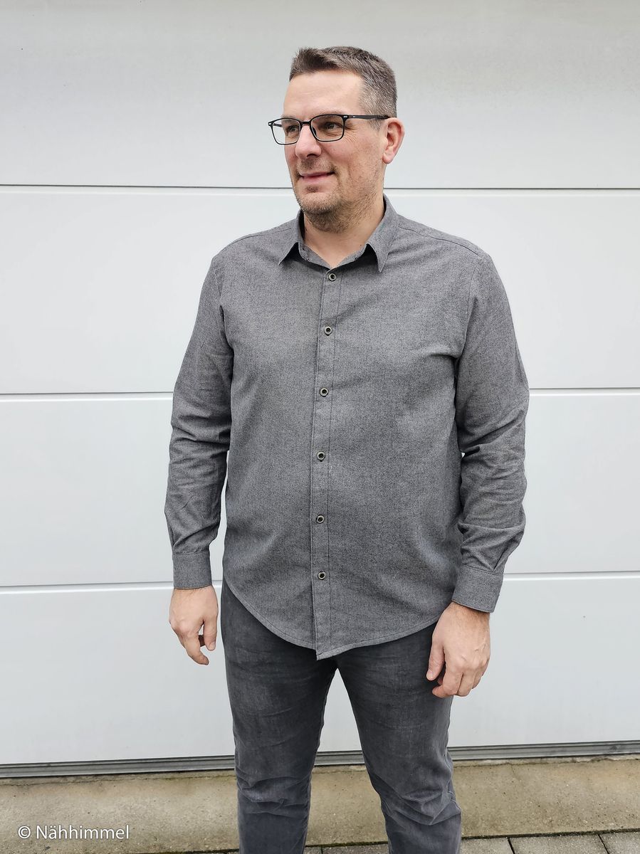 Børstet bomull/flanell, denim melert, 082214-001744
